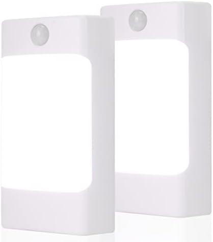 4-in-1 LED Night Light Emergency Backup Light, Motion Sensor, Dusk-to-Dawn Sensor, Rechargeable Battery Operated 5000K Daylight White, LED Flash Light for Home, Power Failure, Hurricane, 2Pack