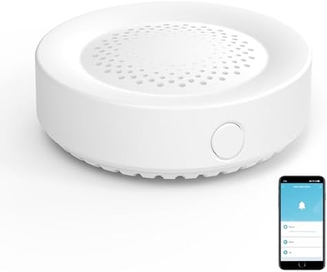WiFi Siren Alarm: Wireless Burglar Alarm for Home Security and Smart Home Automation, 100dB Sounder, Tuya App Control, No Hub Required, Compatible with Alexa, Google Assistant
