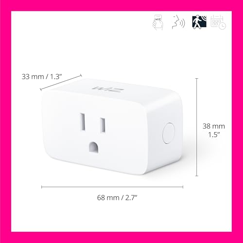 WiZ Smart Plug- Sunset to Sunrise Automation + Motion Detection + Control with Voice or App, Compatible with Alexa, Google Home, and HomeKit - WiFi Wall Outlet - 3 Pack