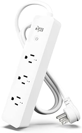 KMC 3-Outlet Smart Plug Power Strip, Surge Protector for Smart Home, Remote Control Lights and Devices, No Hub Required, ETL Certified, Compatible with Alexa and Google Home, 4ft Extension Cord, White