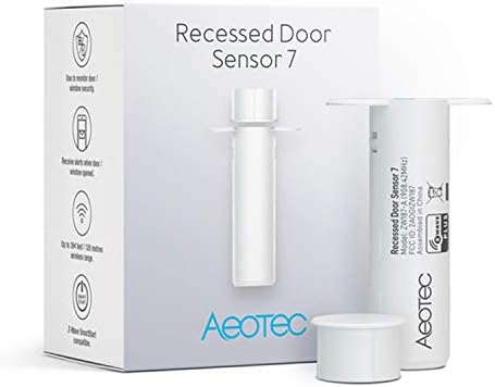 Zwave Door Sensor Aeotec Recessed Door Sensor 7, Z-Wave Plus Enabled Smart Door Sensor Battery Powered, SmartStart S2, Zwave Hub Required SmartThings Fibaro Home Centre 3 Hubitat