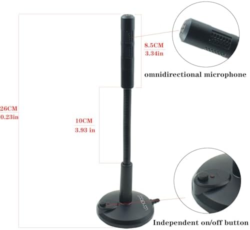 LANDIBO USB Microphone, Plug and Play Desktop Laptop gooseneck Microphone, Suitable for Games, conferences, Streaming, and Tutorials K050 Recording, podcasting, Gaming, and Online Chat