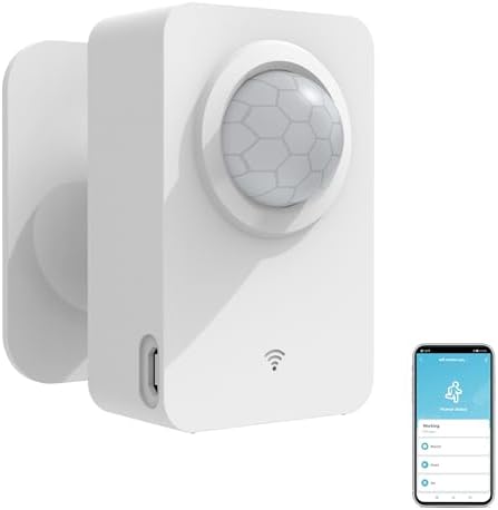 SENCKIT Smart Wi-Fi Motion Sensor: Wireless PIR Motion Detector with App Notification Alert and Large Area Detection, Battery or USB Powered, Contact Sensor for Home Security & Smart Home Automation