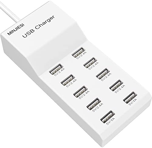 USB Charging Stations 50w10A 10 Ports Multiple Charging Block/Power USB Strip for iPhone Android Smartphone Tablet Smart Watch AirPods Samsung and Multiple Charger Plug…