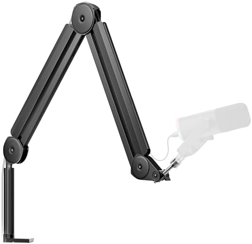 InnoGear Mic Arm Microphone Boom Arm Cable Management for Blue Yeti, Black | Desk Mount, for Shure Fifine, Professional Appearance, Extendable, Horizontal Reach 32.3", 3.5 lb Weight Capacity, Heavy-Duty