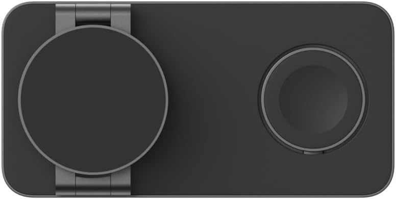 POUT Hands 7 3-in-1 Foldable 15W Wireless Charging Stand, Adjustable Angles, Compatible with MagSafe, for iPhone 12–17 Series, AirPods Pro/4/3, Apple Watch Ultra/SE/Series – Graphite Black