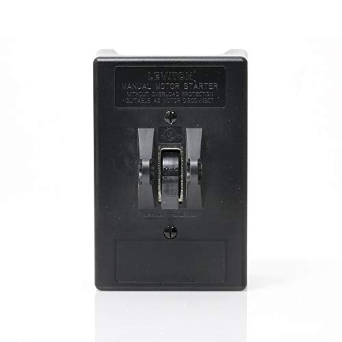 Leviton 30 Amp, 600 Volt, Toggle Three-Pole AC Motor Starter, Suitable as Motor Disconnect, In Type 1 Metal Enclosure, Industrial Grade, Grounded, N1303-DS, Gray