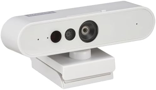 Lenovo HD 1080p Webcam (510 FHD) - Monitor Camera with 4X Digital Zoom, 95° Wide Angle, 360° Rotation Pan & Tilt - Desktop Cam with Dual Microphones & Windows Hello for Livestreaming & Conferences