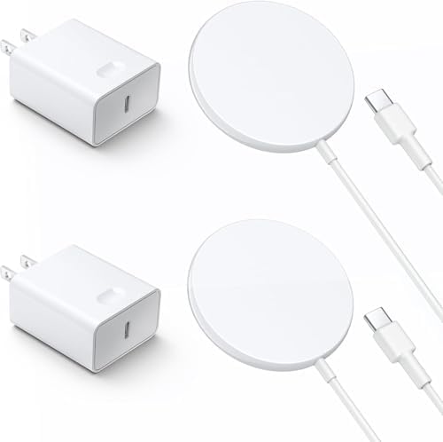 Magnetic Wireless Charger for iPhone 17 16 Wireless Charger with 20W PD USB C Charger, 2 Pack Compatible with Magsafe Charger for iPhone 17/17 Pro/17 Pro max/16/16 Pro/16 Pro max/AirPods3