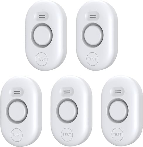 5 Pack Water Leak Detectors for Home, 100dB Water Sensor Alarm for Basement | Flood Leakage Detection Devices for Pipe/Drain/Sink/Faucet Drip Alert,Floor Flooding in Bathroom/Kitchen/Toilet/Laundry Room