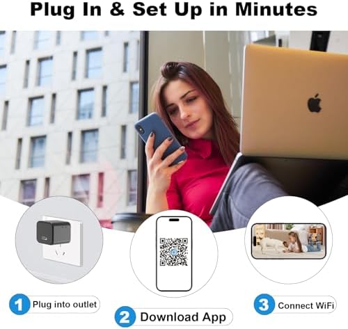 Thirdeyes 1080P Camera Charger with 2.4G/5G WiFi, Wireless Mini Camera for Indoor Home Security, Nanny Cam for Pets & Baby, Real-Time Monitoring, Motion Detection, Plug-in Wall Charger Cam