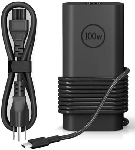 100W USB C Laptop Charger for Dell Computer Charger Type C Gan Ultra Slim | Adapter for Dell Precision 5680 Latitude XPS 14 Inspiron 14 16 5000 7000 Power Cord