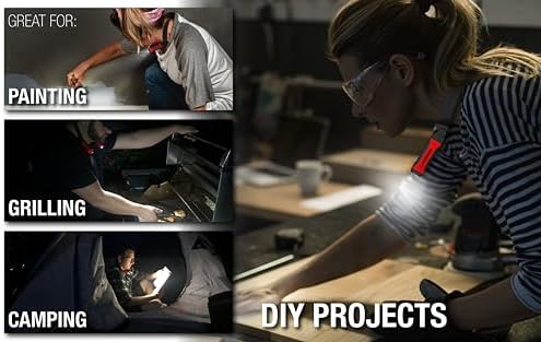 EZRED Bright NK10 ANYWEAR Neck Light for Hands-Free Lighting, Red and Black, Perfect Light for Mechanics, Camping, Hunting, DIY Projects, Reading