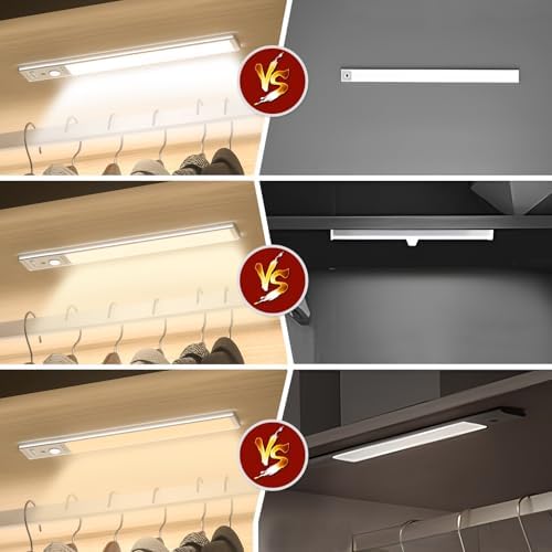 10 Inch Under Cabinet Lighting, 3 Color Motion Sensor Light 2 Pack