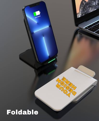 Customizable Logo/Design/Text 15W Vertical Wireless Charger 3-in-1 Foldable Phone Stand Fast Charging Universal Charging Pad