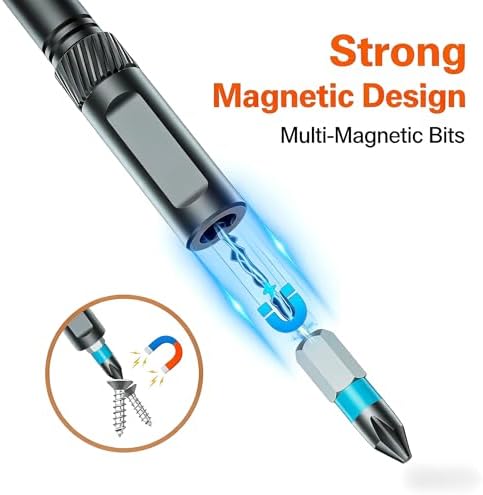 24 in 1 Magnetic Screwdriver Set, Multi Bit Magnetic Drive Set with Detachable Ratchet Handle, Mini Screwdriver Set, Portable Precision Repair Tool Kit for DIY, Electronics, Watch & Home Repair