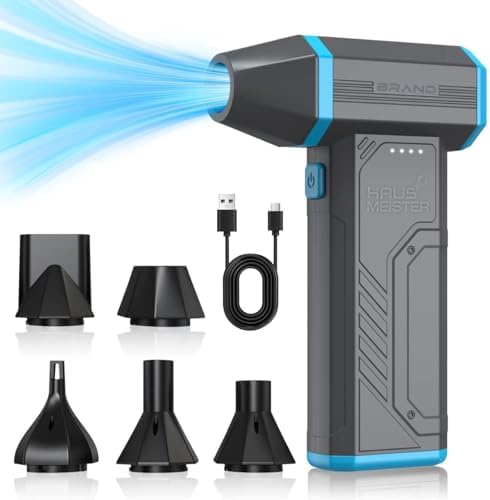 Hausmeister Airflex Mini Compressed Air Duster 120,000 RPM Electric Air Duster, Reusable Cordless Blower Replaces Canned Air for Keyboard, PC, Car, Electronics Cleaning (Gray)