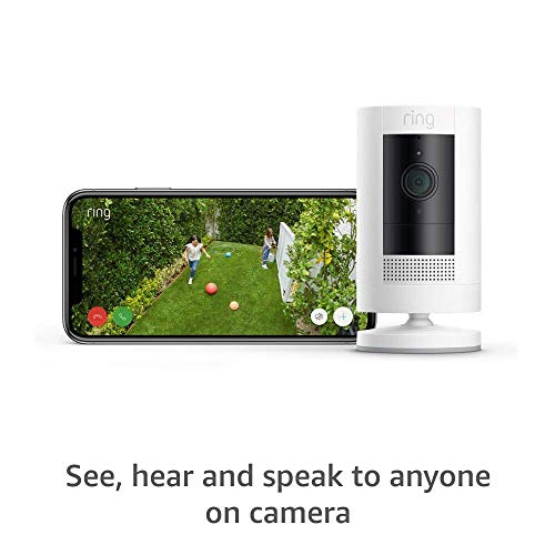 Certified Refurbished Ring Stick Up Cam Battery HD security camera with custom privacy controls, Simple setup, Works with Alexa - White (Pack of 2)