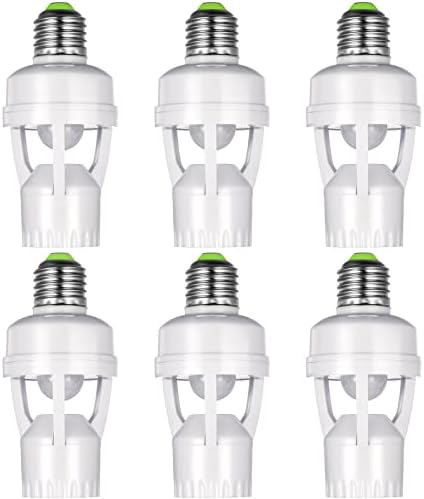 Hortsun 6 Pcs Motion Sensor Light Socket Compatible with E26 E27