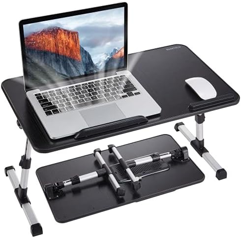 Lap Desk for Laptop, 8AMTECH Ajustable Laptop Table with Cooling Fan Office Desk for Lap-top, Working, Reading, Writing, Drawing and Eating in Bed Sofa Floor Couch