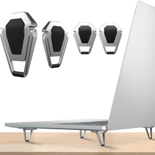 Laptop Stand Portable,Mini Invisible Laptop keyboard Riser for 12-20"Laptop | Portable laptop feet made of zinc alloy, Ergonomic Laptop keyboard Stand Cooling,mini design, stable lifting support,4pcs