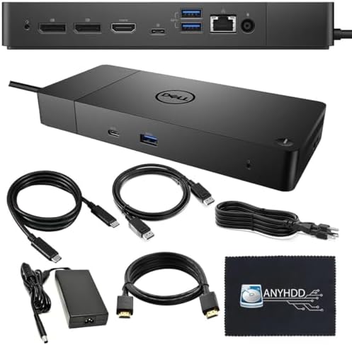 WD19 Dell Docking Station Dual Monitor - USB-C Dock with 180W Adapter, HDMI, DisplayPort, USB-C Cables - Dell Laptop Docking Station (Renewed)