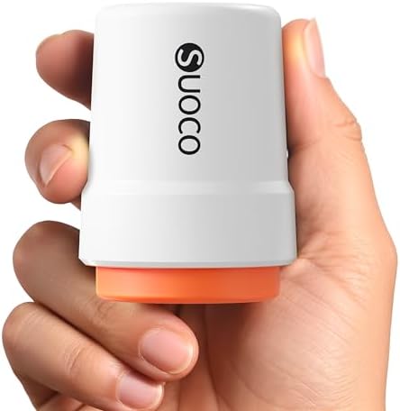 SUOCO Travel Vacuum Pump for Vacuum Storage Bags, Mini USB Rechargeable Portable Cordless Electric Pump for Compression Seal Space Saver Bags (Storage Bags Not Included), White