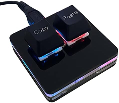 BTXETUEL Copy and Paste 2-Key Keyboard SAYO OSU Keypad Hotswap One Handed Mechanical Gaming Keyboard Cherry Switch RGB Backlit Mini USB Keypad for macros or Rhythm Games