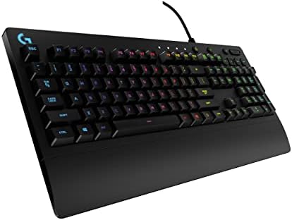 Logitech G213 Prodigy Wired RGB Gaming Keyboard - Black | Mech-Dome Keys, Palm Rest, Adjustable Feet, Media Controls, LIGHTSYNC RGB, USB, Compatible with Windows