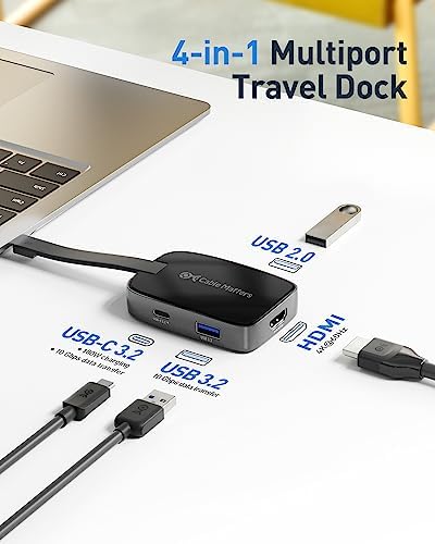 Cable Matters 4-in-1 USB C Hub, HDMI 4K@60Hz, 100W Charging