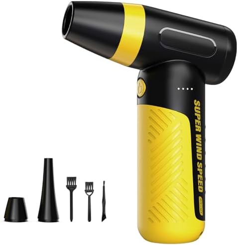 Electric Compressed Air Duster & Blower, 150000 RPM, 3 Speeds | Adjustable Airflow, Cordless Mini Blower, USB Rechargeable 5V/2A, Portable Dust Remover for Computer, Keyboard, Car