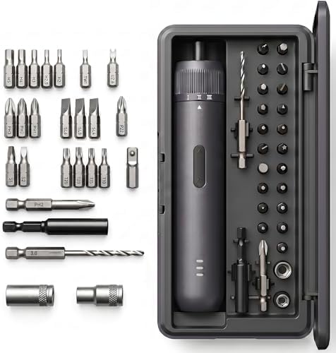 Kartop Electric Screwdriver Kit with 21 Magnetic Bits, Cordless Screwdriver 2000mAh Battery, Rechargeable Power Screwdriver with LED Light