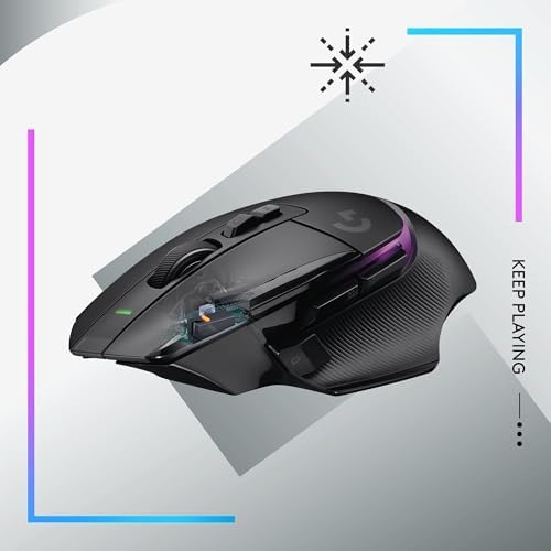Logitech G G502 X PLUS LIGHTSPEED Wireless RGB Mouse for Gaming - Optical Mouse with LIGHTFORCE Hybrid Breaker , LIGHTSYNC RGB, HERO 25K Gaming Sensor, Compatible with PC - MacOS/Windows - Black
