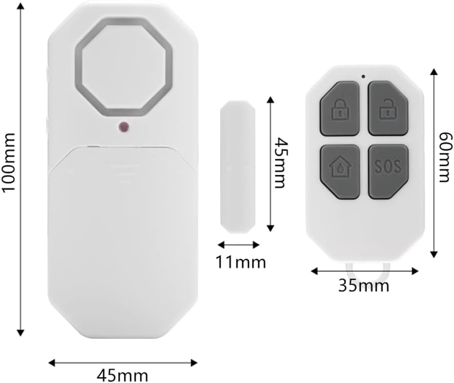 Door Window Alarm When Opened for Home Security with Remote, Wireless Door Sensor Alarm for Kids Safety with Adjustable Volume ( 6Pcs Sensor +2Remote)