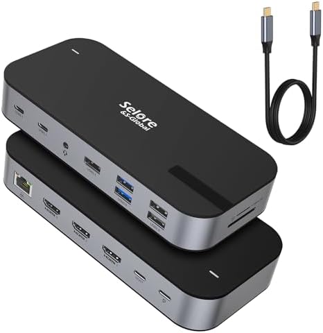 Selore 3 HDMI Docking Station Triple Monitor Docking Station 3 Monitors