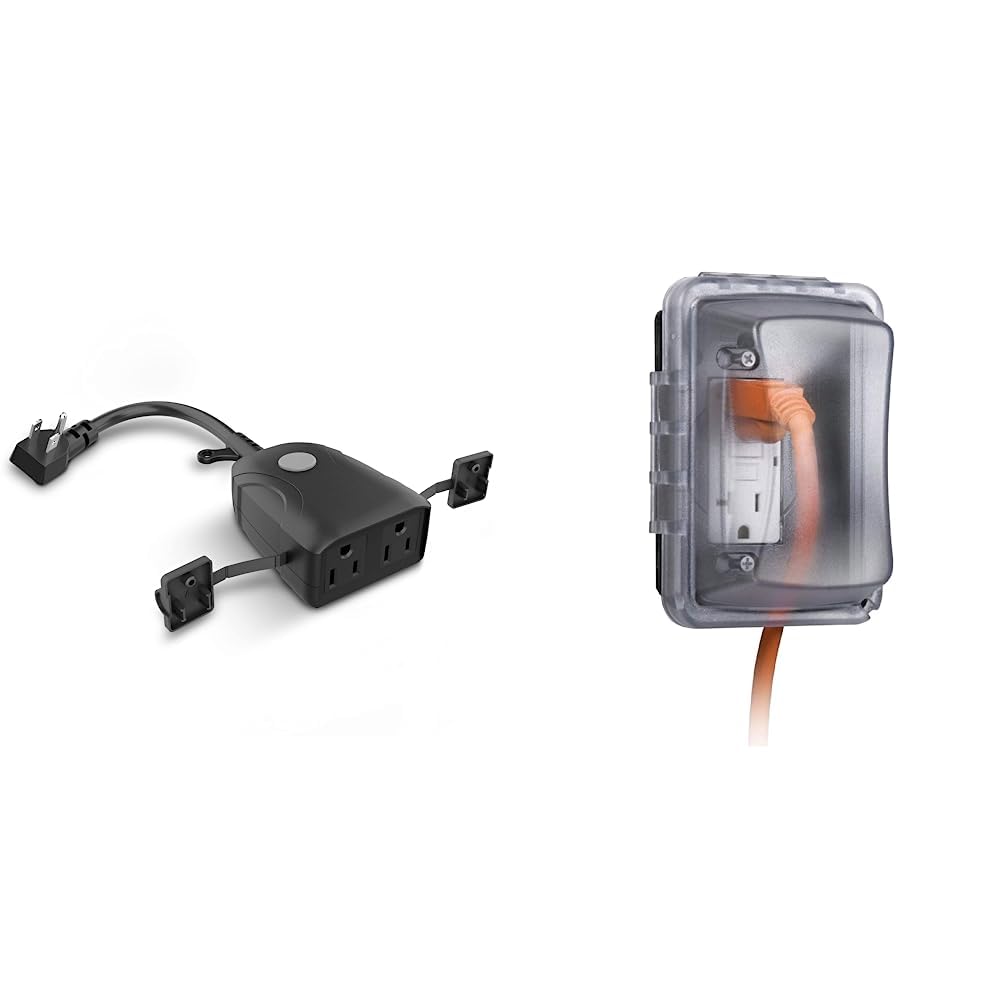 Feit Electric Smart Outdoor WiFi Plug, Waterproof & Compatible with Alexa & Google Home, No Hub Required, 2.4 GHz Network Only, White