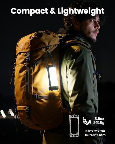 Glocusent 106 LED Camping Lights, 5000mAh Rechargeable Lantern for Outages | 5 Brightness 3 Modes & SOS, Lasts 80hrs, IP68 Waterproof, Max 1200LM, 5000mAh Lanterns, Hiking, Emergency Camping Essentials