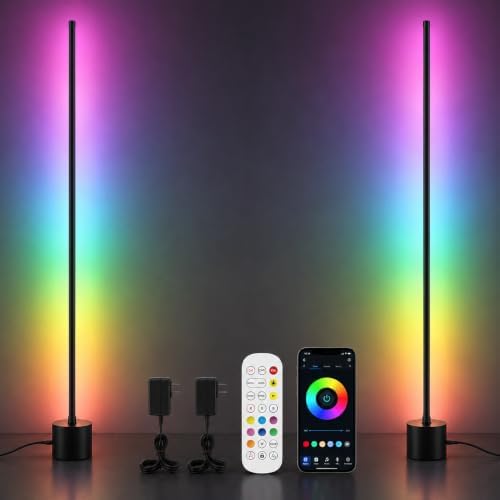 RGB Corner Floor Lamp for Gaming Room, APP Control