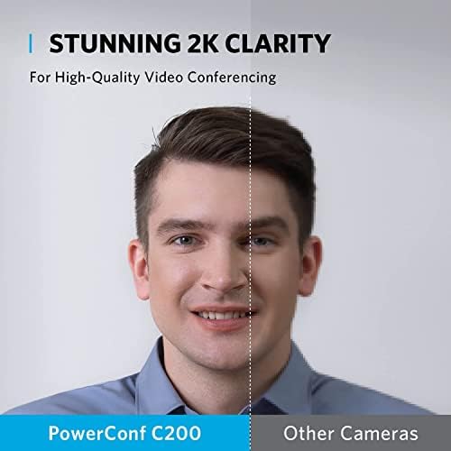 Anker PowerConf C200 2K Webcam for PC/Laptop/Mac, Low-Light Correction | Conference Microphone, 360° Voice Coverage, Smart Voice Enhancement, Powerful Sound, Desktop PC Speaker, Online Meetings