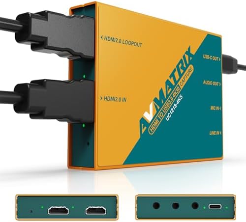 SDI/HDMI to USB3.0 Video External Capture Card for Streaming, Uncompressed (YUY2) 1080P60 Play and Pluy for Church Live Streaming Tele-Conference Tele-Education (UC1218-4KS)