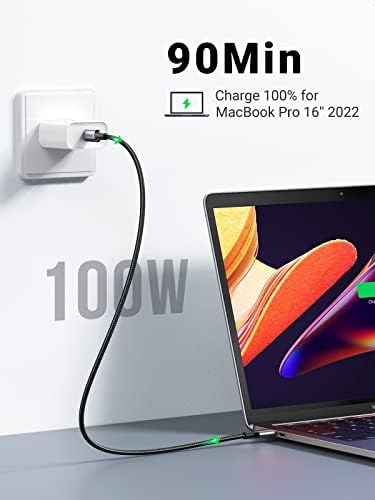 UGREEN 100W USB C to USB C Cable, Fast Charging, 2-Pack, 1.6ft, Black | For iPhone 17/16/15, MacBook Pro/Air, iPad Pro/Air/Mini, Galaxy S26/S25/S24, XPS, Pixel, Switch. Built-in E-marker chip