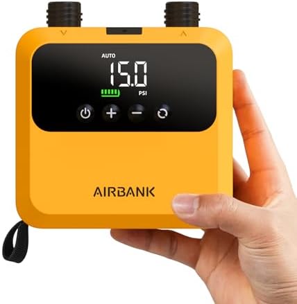 AIRBANK Mini Paddle Board Pump Pulse Pro, Small Rechargeable SUP Pump Electric Portable, Brushless Motor, MAX 20PSI, Fast Inflation Air Pump for Kayak, Inflatables, Boats, Tent, Kite Wings