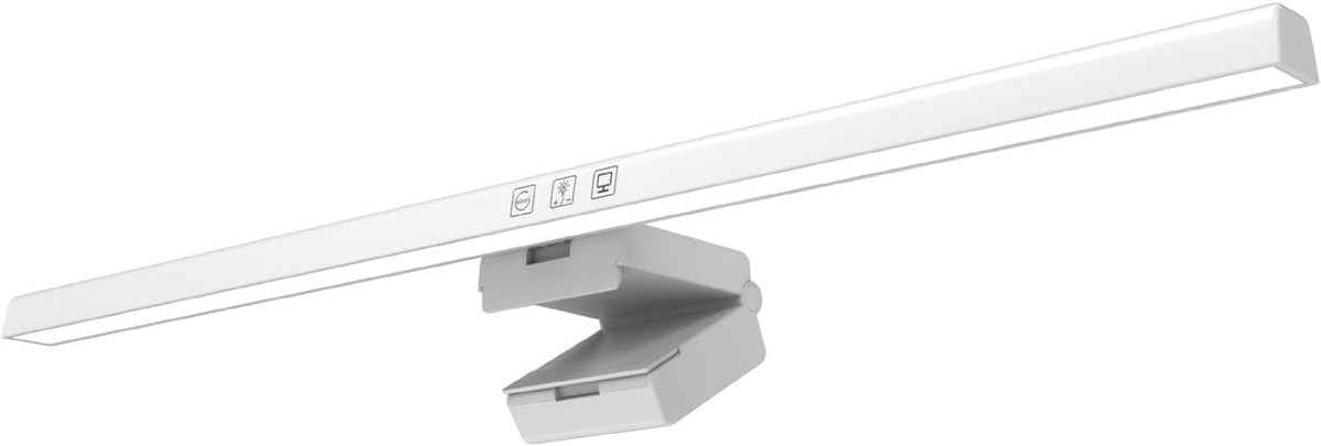Pomya LED Computer Monitor Lamp, Computer Monitor Light Bar 3 Color Temperature ABS for Home (White)