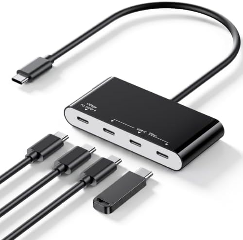 100W 10Gbps Multiport USB-C Hub Adapter for Laptop, iPad, PC, & Phone