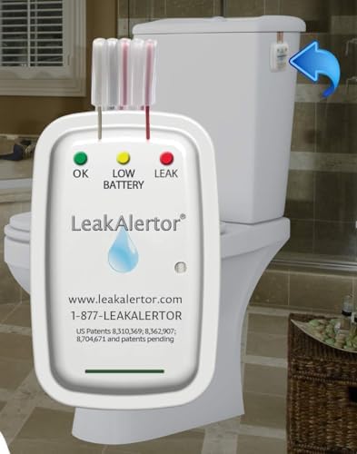 LeakAlertor 6000 Toilet Leak Detector – Installs in Seconds, No Tools Required / Detects Leaks, Running Toilets, and Other Problems That Cause High Water Bills / Visual & Audible Alerts