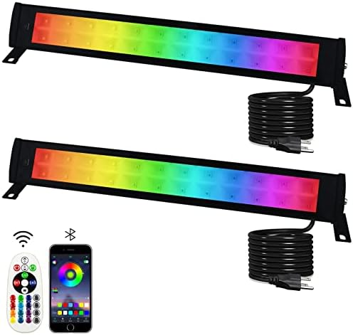 2 Pack 50W RGB Wall Washer, Stage Wash Light Bar, RGB Light Bar for Hotel, Billboard, Building, Commercial, Birthday Party, Garden, Stage Lighting, Wall Display