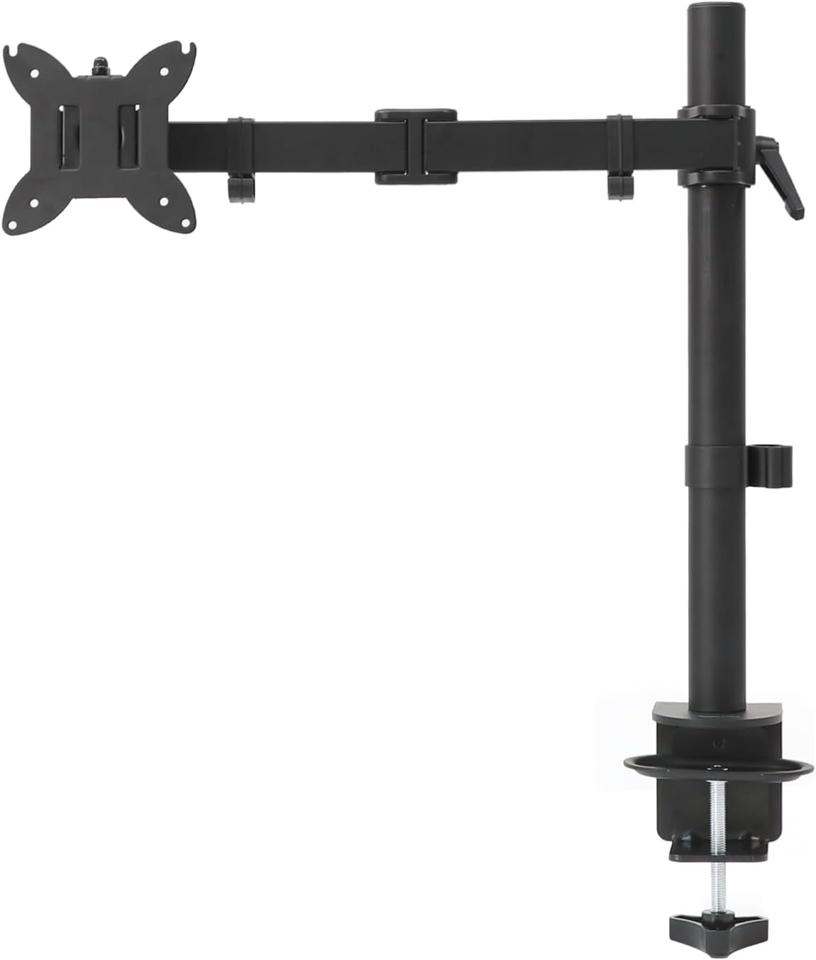 Amazon Basics Gas Spring Dual Monitor Arm Desk Mount, Adjustable Tension, Fits 15–27 Inch Monitors, Supports 4.4–15.4 lbs Each Arm, VESA 75x75/100x100, Black
