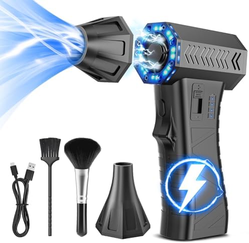 Compressed Air Duster - 300000RPM Super Power Electric Air Duster | Variable Speed Compressed Air, 8000mAh Battery Canned Air, Mini Cordless Air Blower for Home/Keybaord/PC/Computer/Car