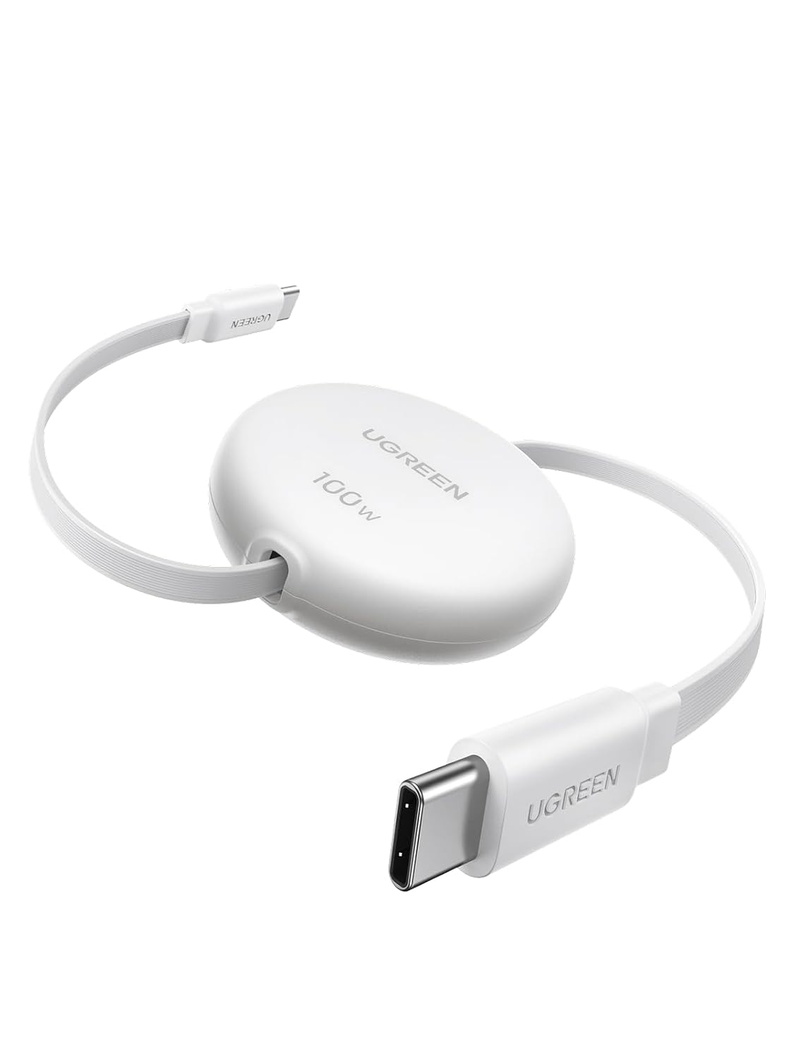 UGREEN 100W Retractable USB C Cable, Fast Charging, Black, 3.3FT | Compatible with iPhone 17/16/15, MacBook Pro/Air, Galaxy S26/S25, iPad Pro/Air, Pixel 10/9, Switch, AirPods. Nylon Braided