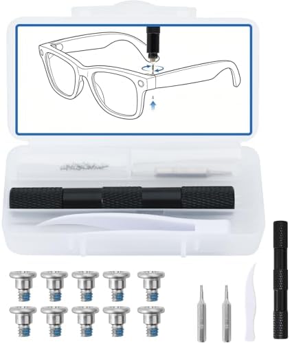 Screwdriver & Screw Kit for Ray-Ban Meta & Oakley Meta Glasses | Compatible with Wayfarer, Skyler, Headliner (Gen1/Gen2), Display & HSTN. Complete Kit for Quick Hinge Fixes